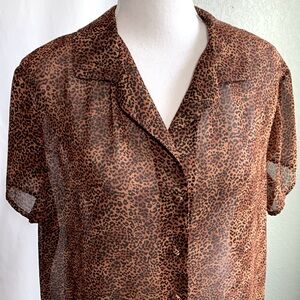 Victoria's Secret Brown Leopard Print Blouse